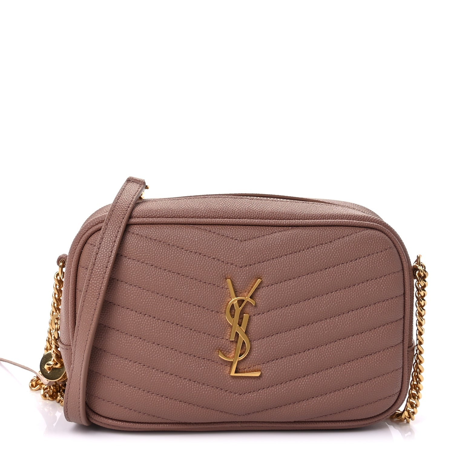 Saint Laurent Grain De Poudre Matelasse Monogram Mini Lou Camera Bag Vintage Peach 1 of 8