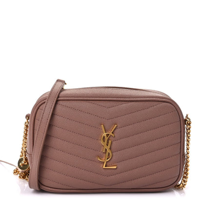 Saint Laurent Grain De Poudre Matelasse Monogram Mini Lou Camera Bag Vintage Peach 1 of 8