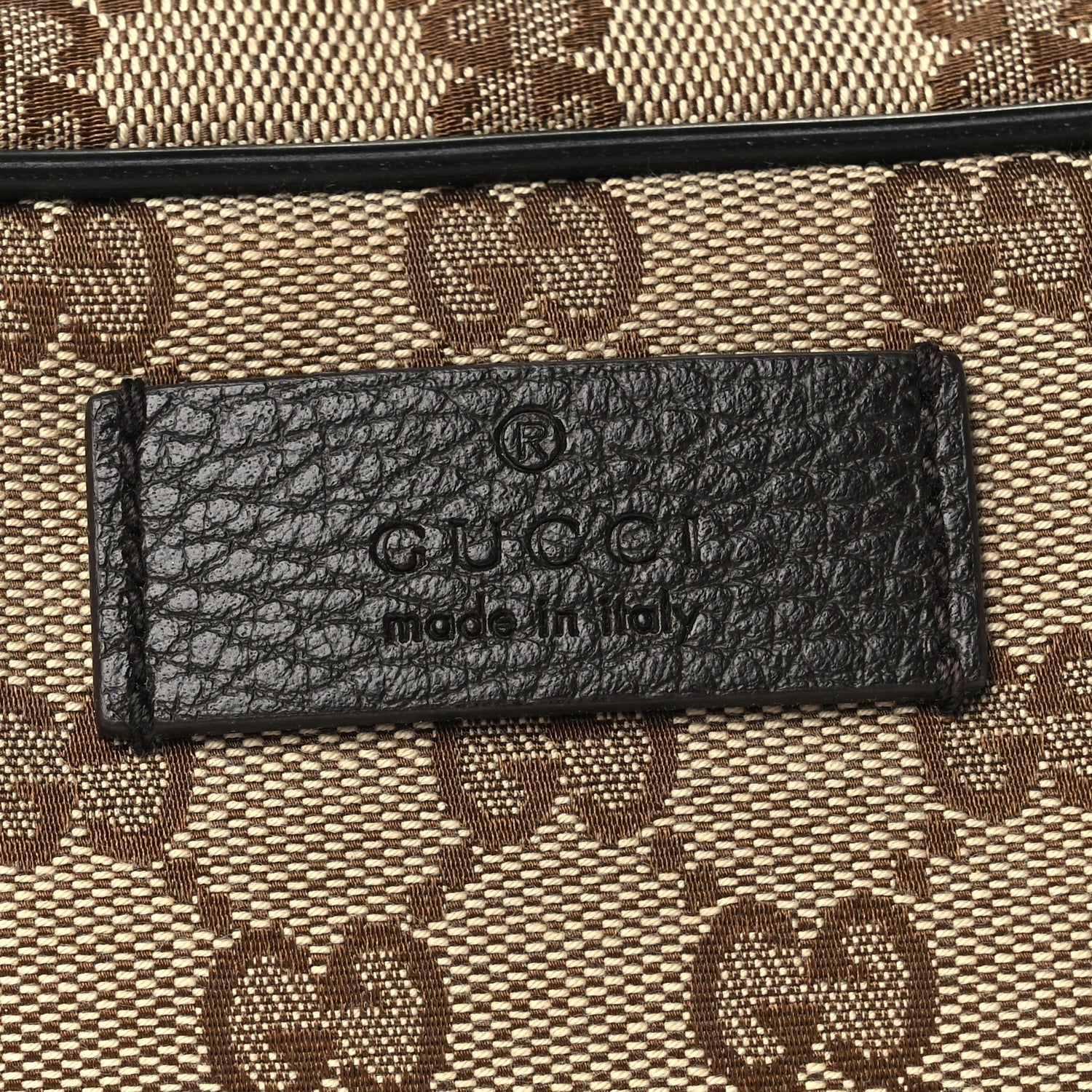 Gucci Monogram Dollar Calfskin Belt Bag Beige Ebony Testa di Moro Marrone Scuro 7 of 9