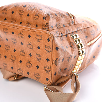 MCM Visetos Medium Side Studs Stark Backpack Cognac 12 of 14