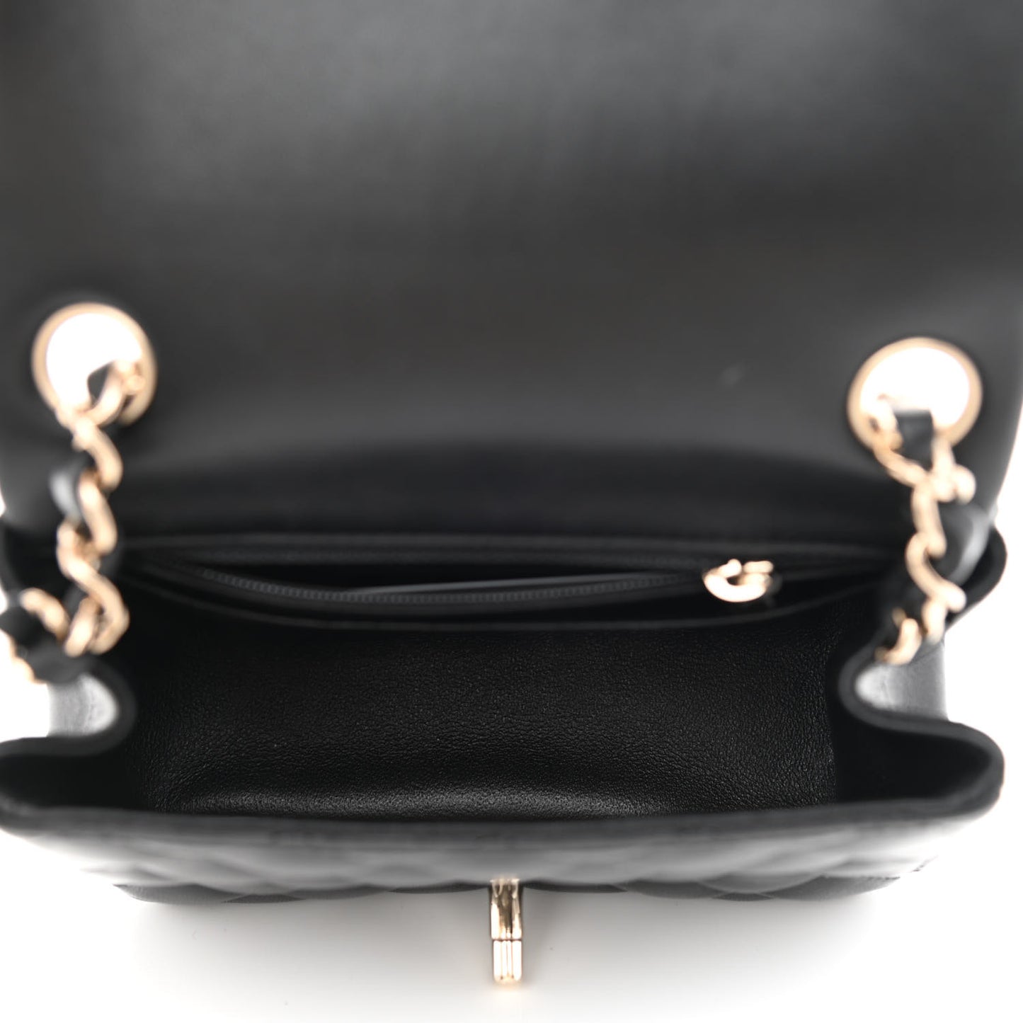 Lambskin Quilted Mini Square Flap Black