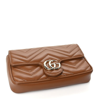 Gucci Calfskin Matelasse Mini GG Marmont Shoulder Bag With Card Holder Cuir 3 of 8