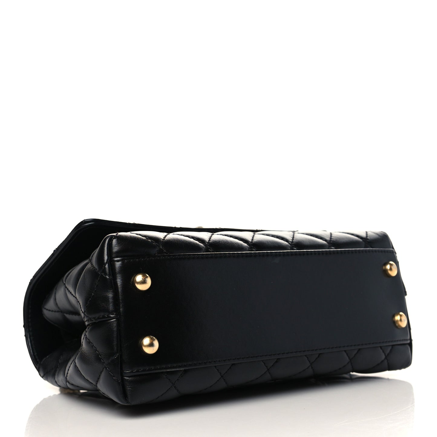 Calfskin Quilted Mini Coco Handle Flap Black