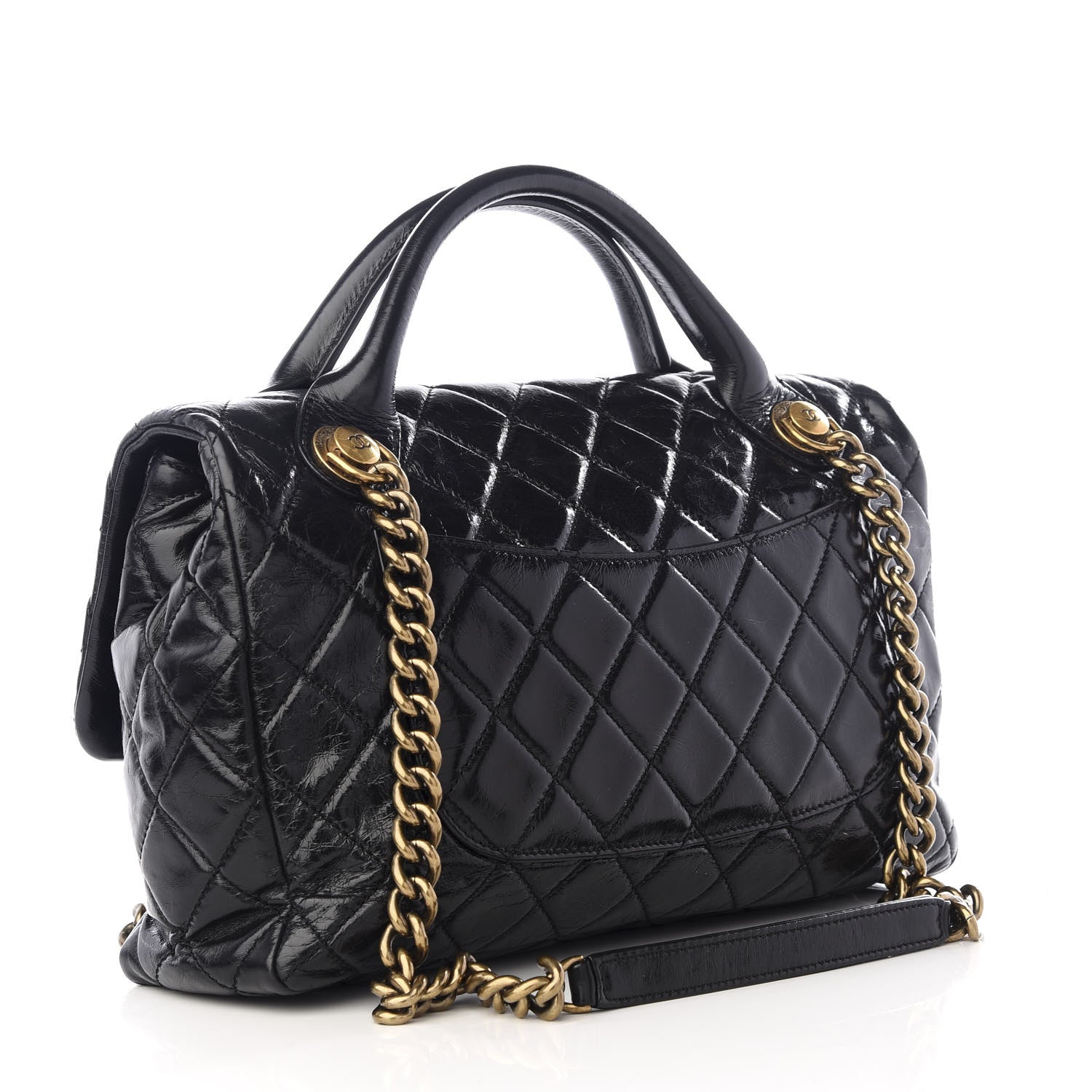 Chanel Glazed Calfskin Castle Rock Medium Flap Black 1 of 7