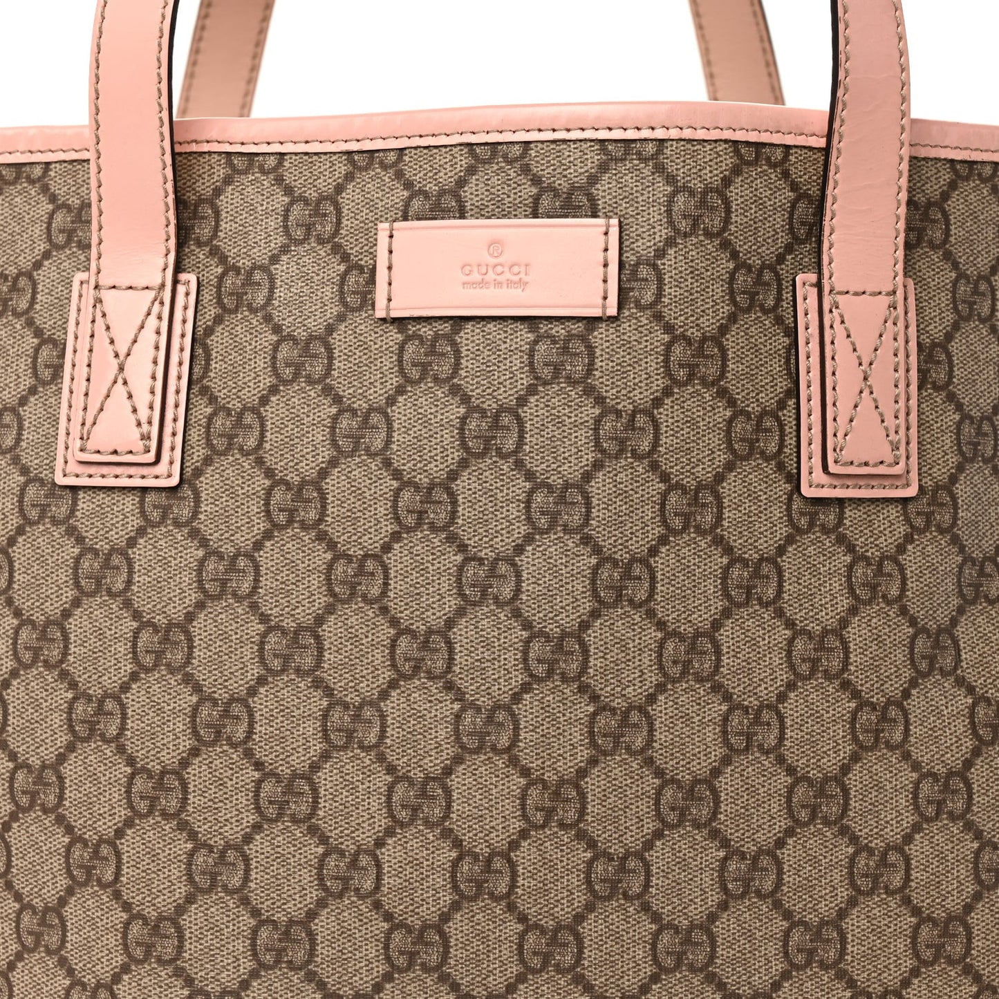 GG Supreme Monogram Medium Zippered Shopping Tote Pink