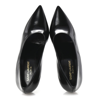 Saint Laurent Patent Calfskin Teddy High Vamp 105 Pumps 39 Black 2 of 7
