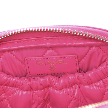 Chanel Caviar Quilted Small Curvy Pouch Cosmetic Case Pink 6 of 9