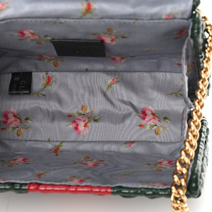 Gucci Glazed Wicker Stripe Mini Cestino Shoulder Bag Green 5 of 12