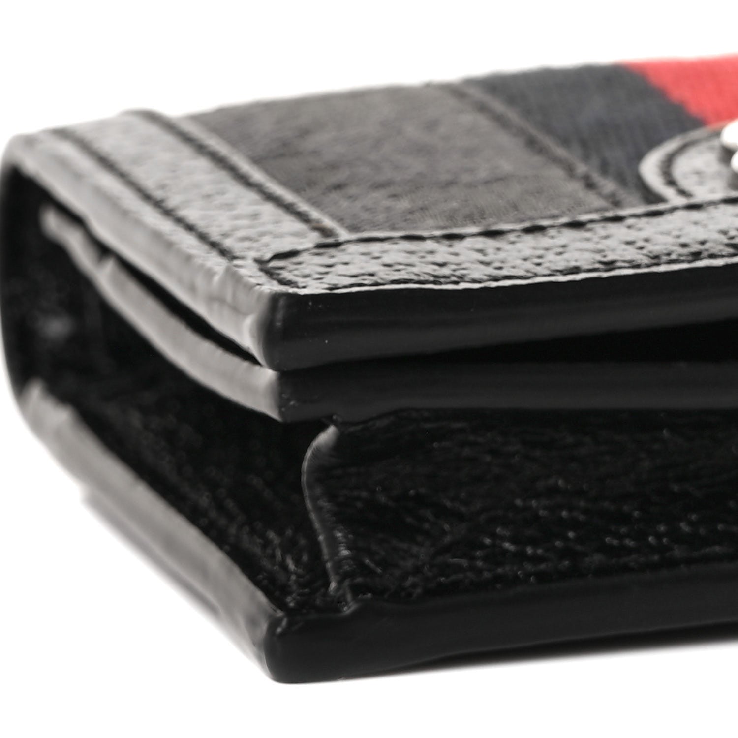 Gucci X BALENCIAGA BB Monogram Web Ophidia Card Case Wallet Black 7 of 9