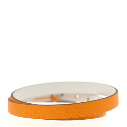 Hermes Epsom Behapi Double Tour Bracelet M White Mango 3 of 7