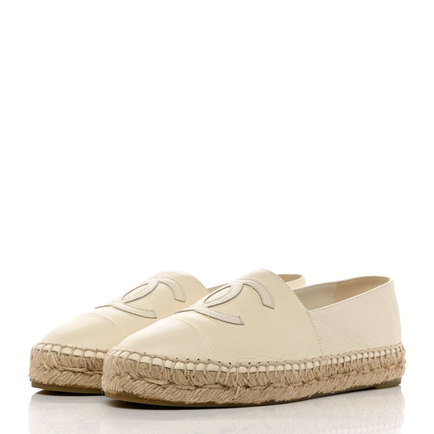 Lambskin CC Espadrilles 38 White