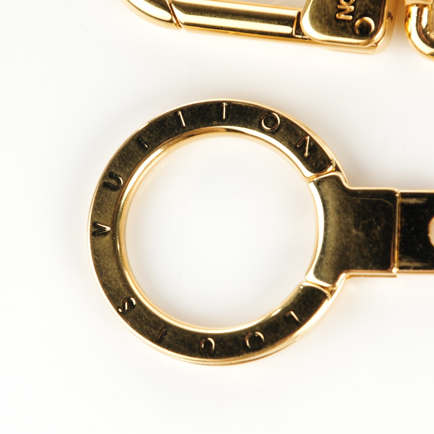 Louis Vuitton Metal Pochette Extender Key Ring Chain Gold 4 of 5