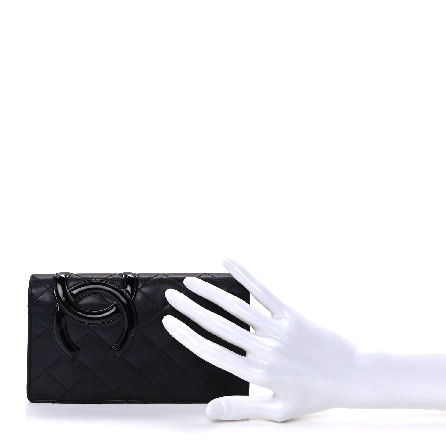 Chanel Calfskin Quilted Cambon Yen Wallet Black 2 of 7