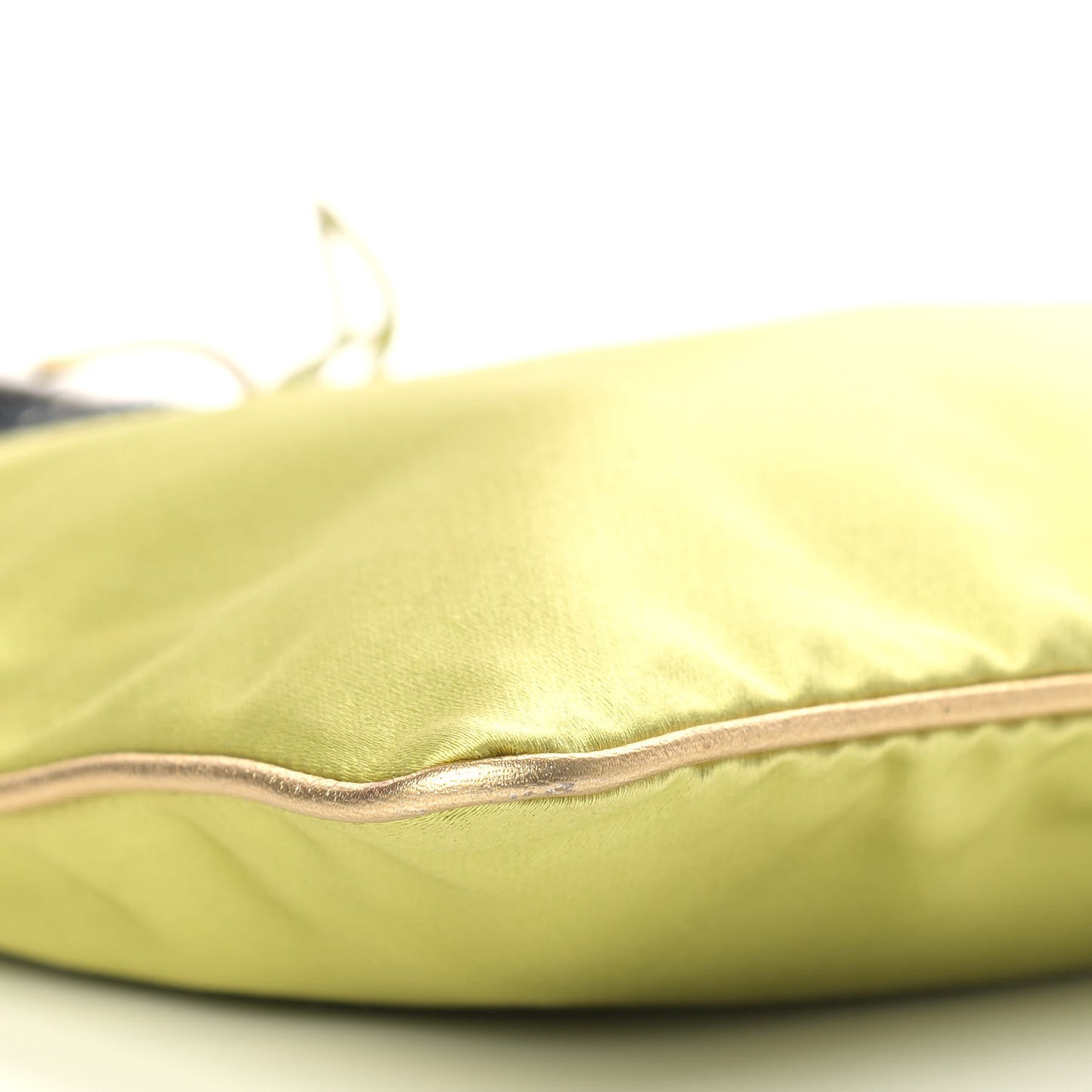 Satin Grosgrain Shopping Tote Bag Green