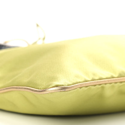 Prada Satin Grosgrain Shopping Tote Bag Green 7 of 10