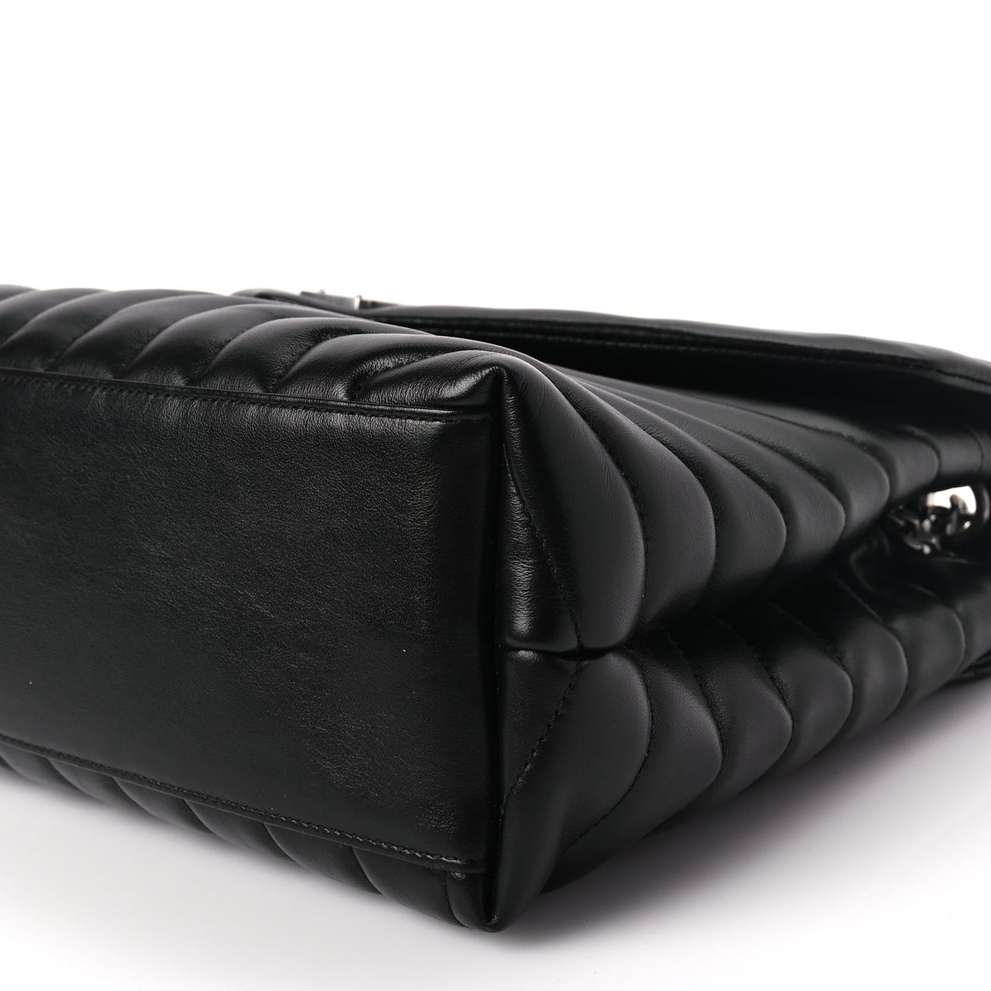 Calfskin Y Quilted Monogram Medium Loulou Chain Satchel Black