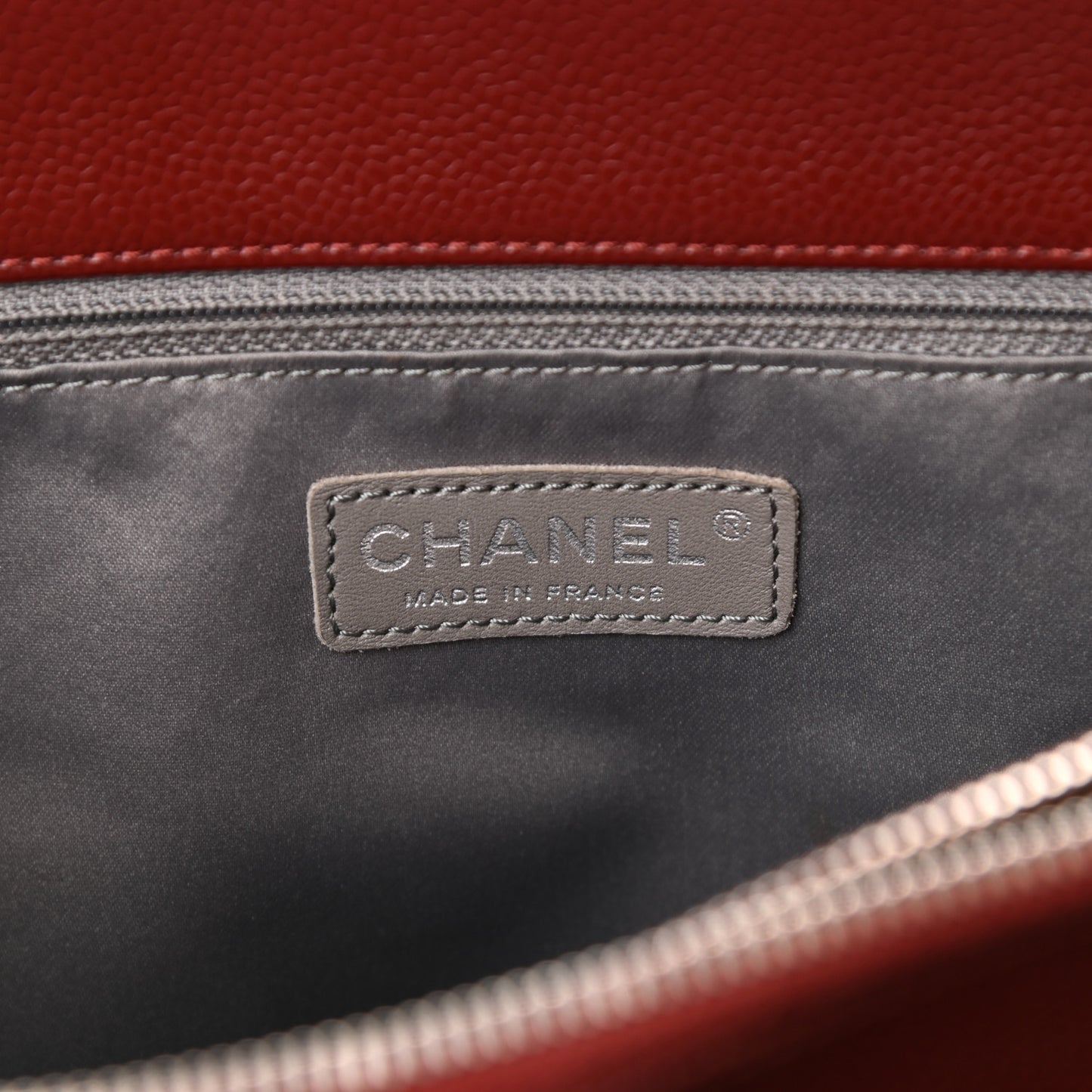 Caviar Quilted Grand Shopping Tote GST Dark Burgundy