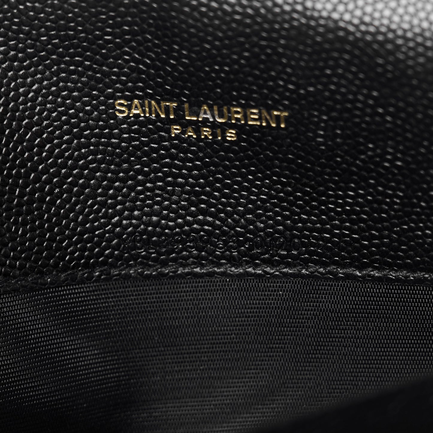 Grain De Poudre Matelasse Chevron Monogram Envelope Chain Wallet Black