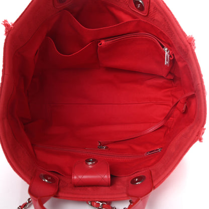 Chanel Canvas Large Double Face Shopping Tote Red 5 of 10