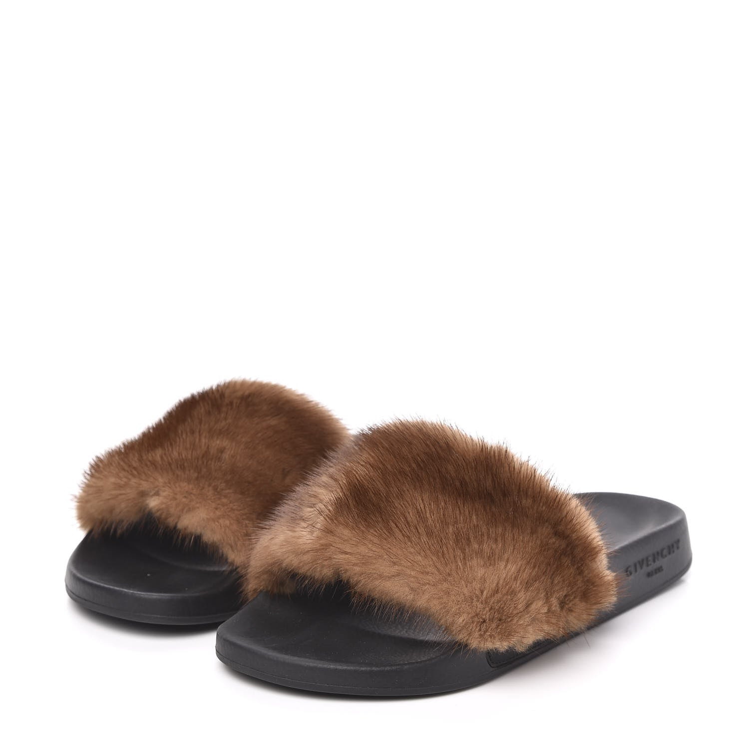 Givenchy Mink Rubber Slide Sandals 37 Brown 3 of 9