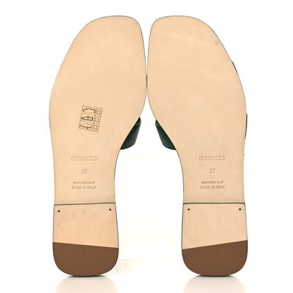 Hermes Epsom Oran Sandals 37 Vert Cactus 5 of 9