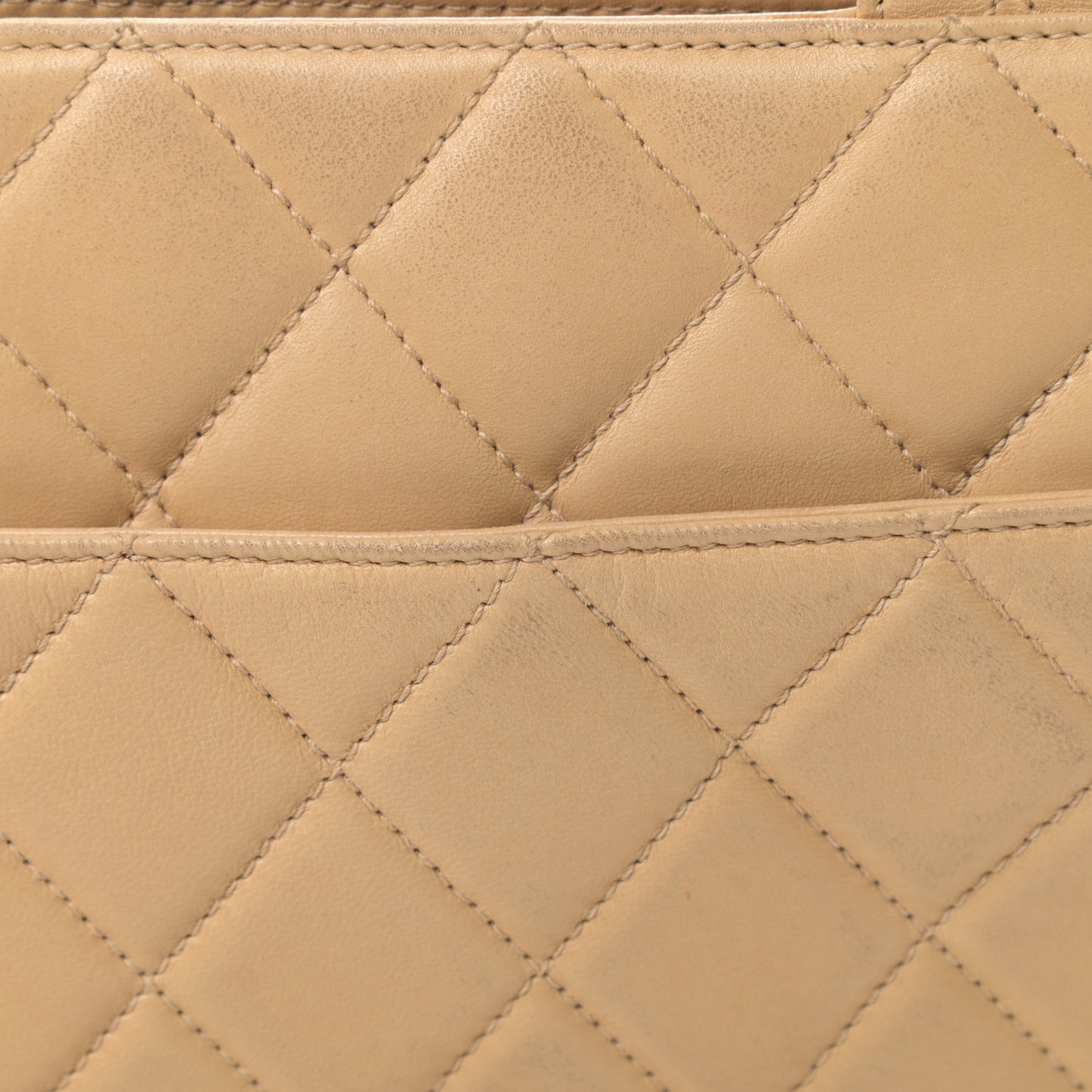 Lambskin Quilted Shoulder Bag Beige