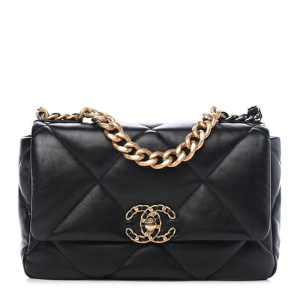 Chanel Lambskin Quilted Medium Chanel 19 Flap Black 1 of 9