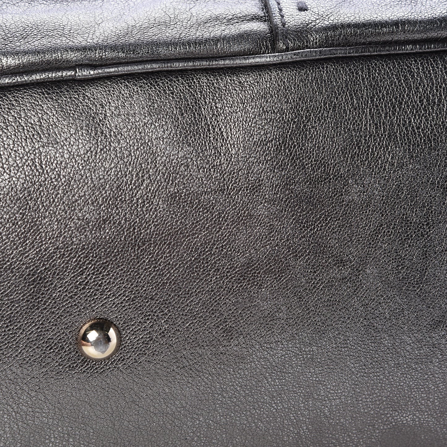 Metallic Calfskin Oversized Muse Gunmetal