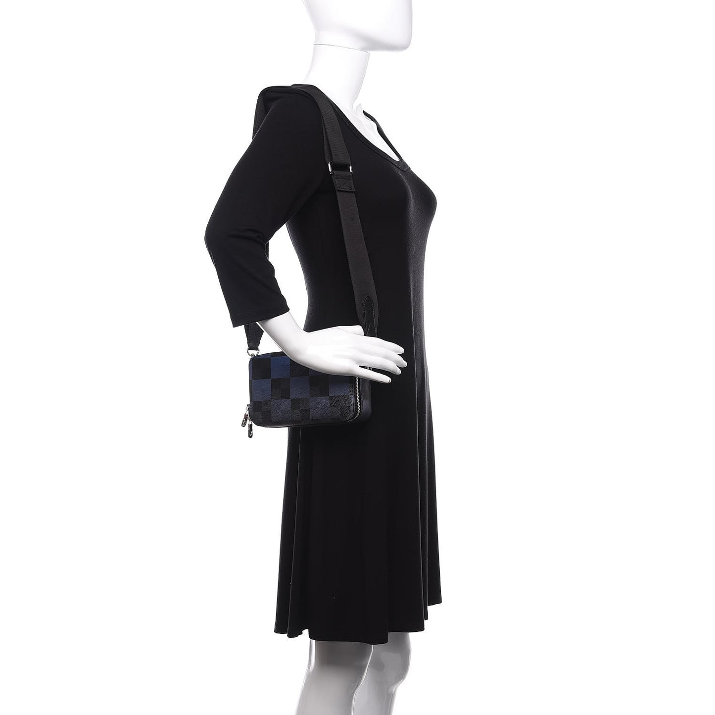 Damier Graphite Pixel Camera Bag Blue