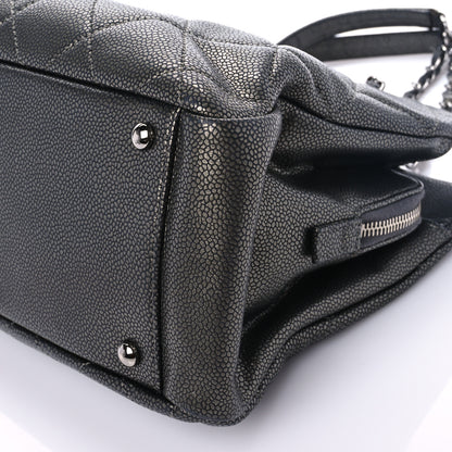 Chanel Metallic Caviar Quilted CC Tote Dark Silver 9 of 15