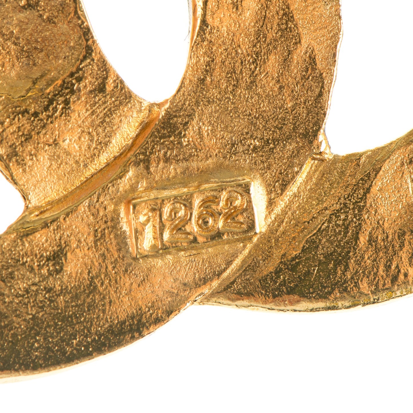 Woven CC Brooch Gold