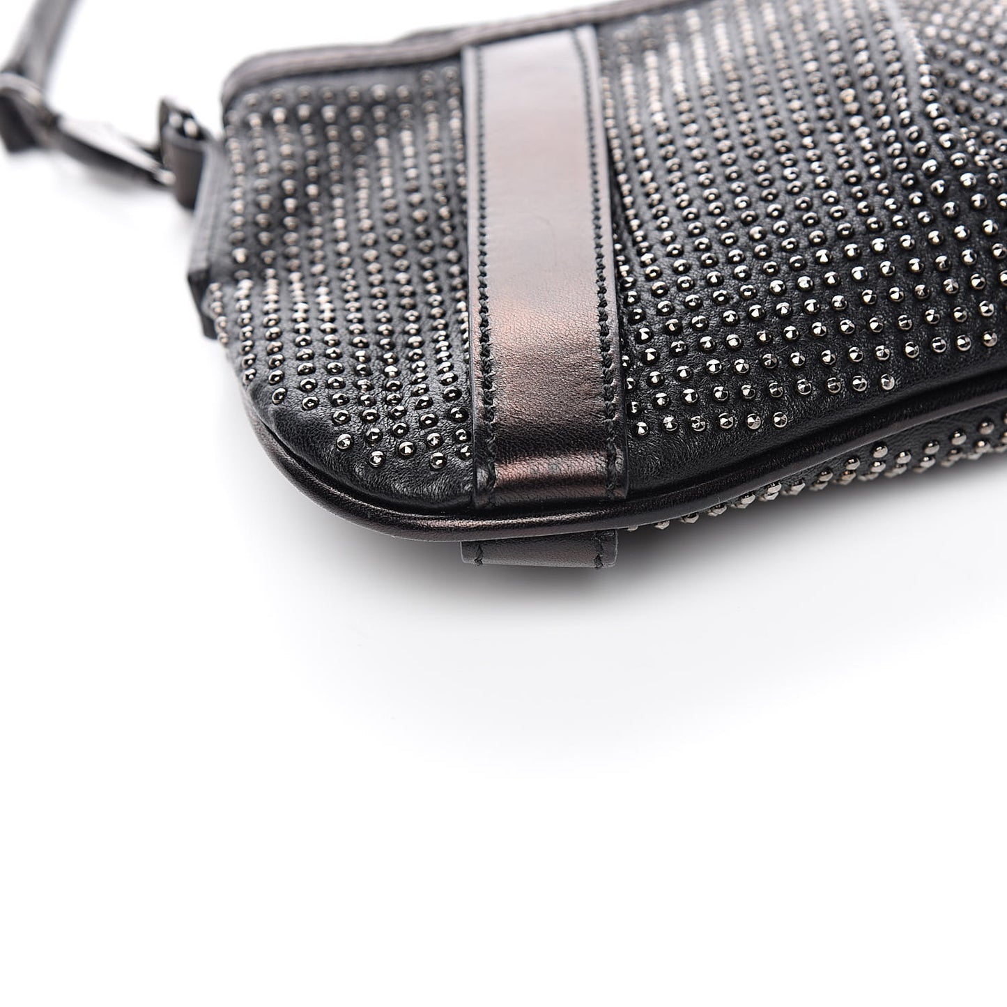 Calfskin Studded Shoulder Bag Black