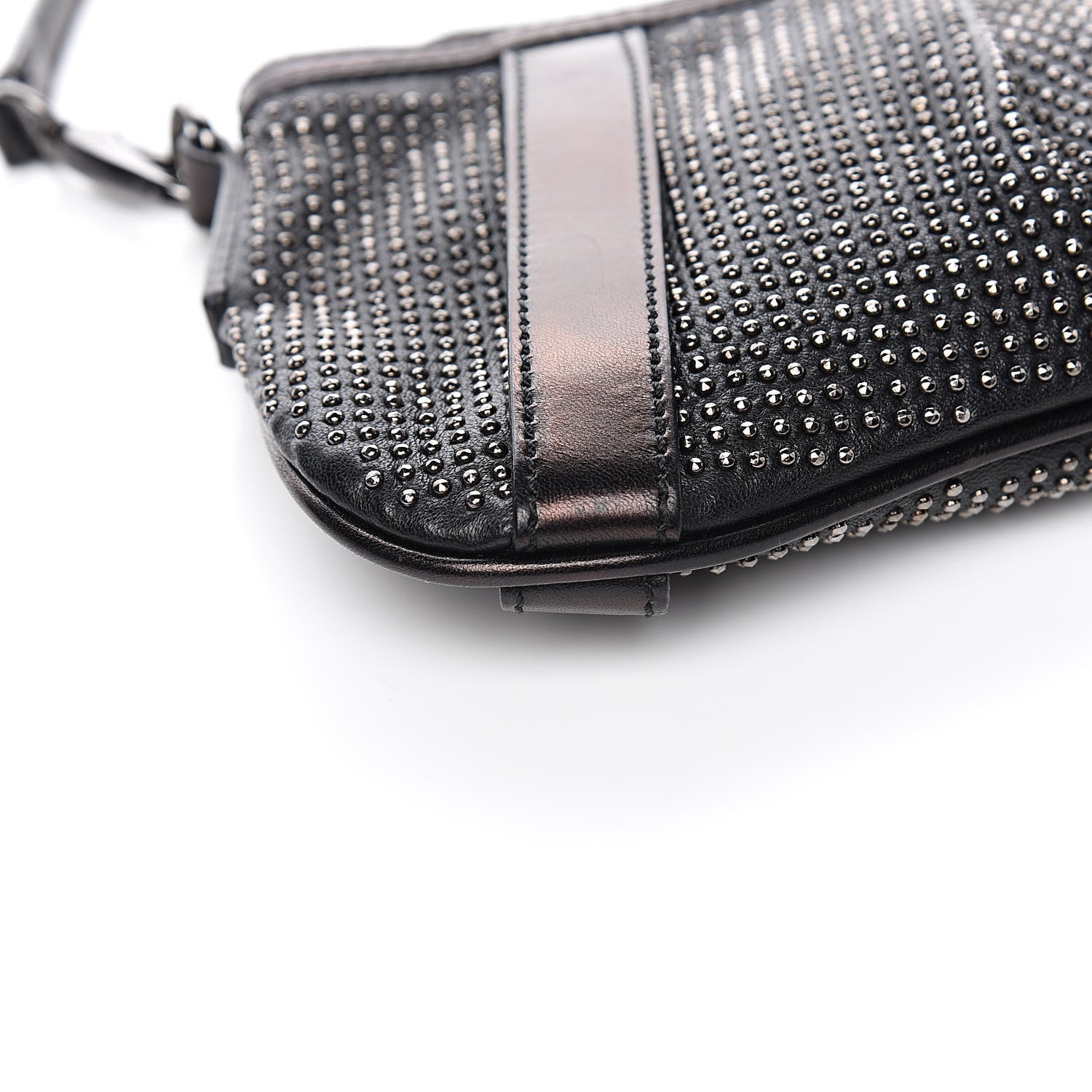 Burberry Calfskin Studded Shoulder Bag Black 9 of 11