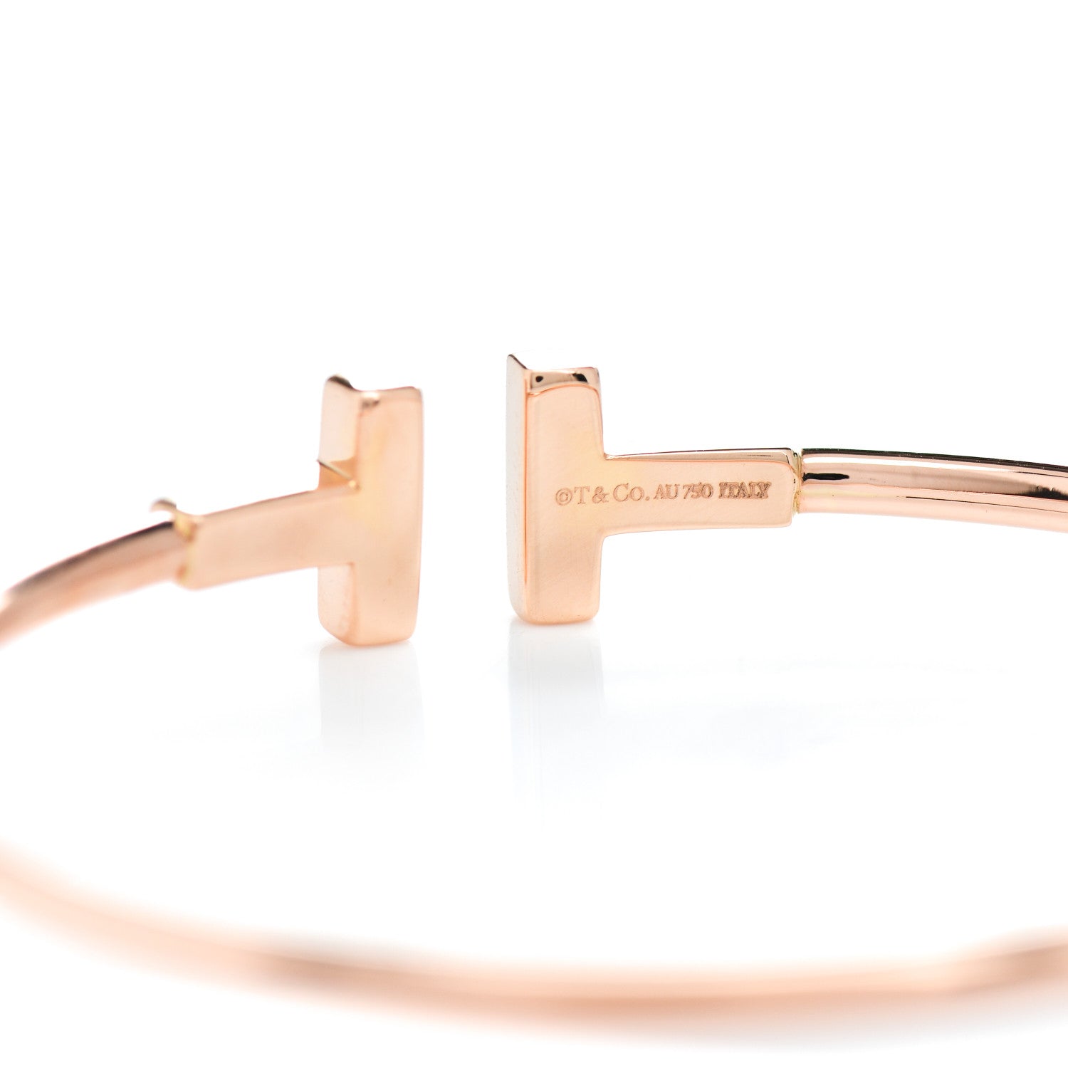 Tiffany 18K Rose Gold T Wire Bracelet 4 of 5