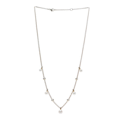 David Yurman 18K Yellow Gold Pearl Diamond Petite Perle Fringe Necklace 3 of 4