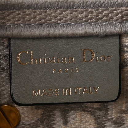 Christian Dior Oblique Embroidered Saddle Bag Gray 5 of 8