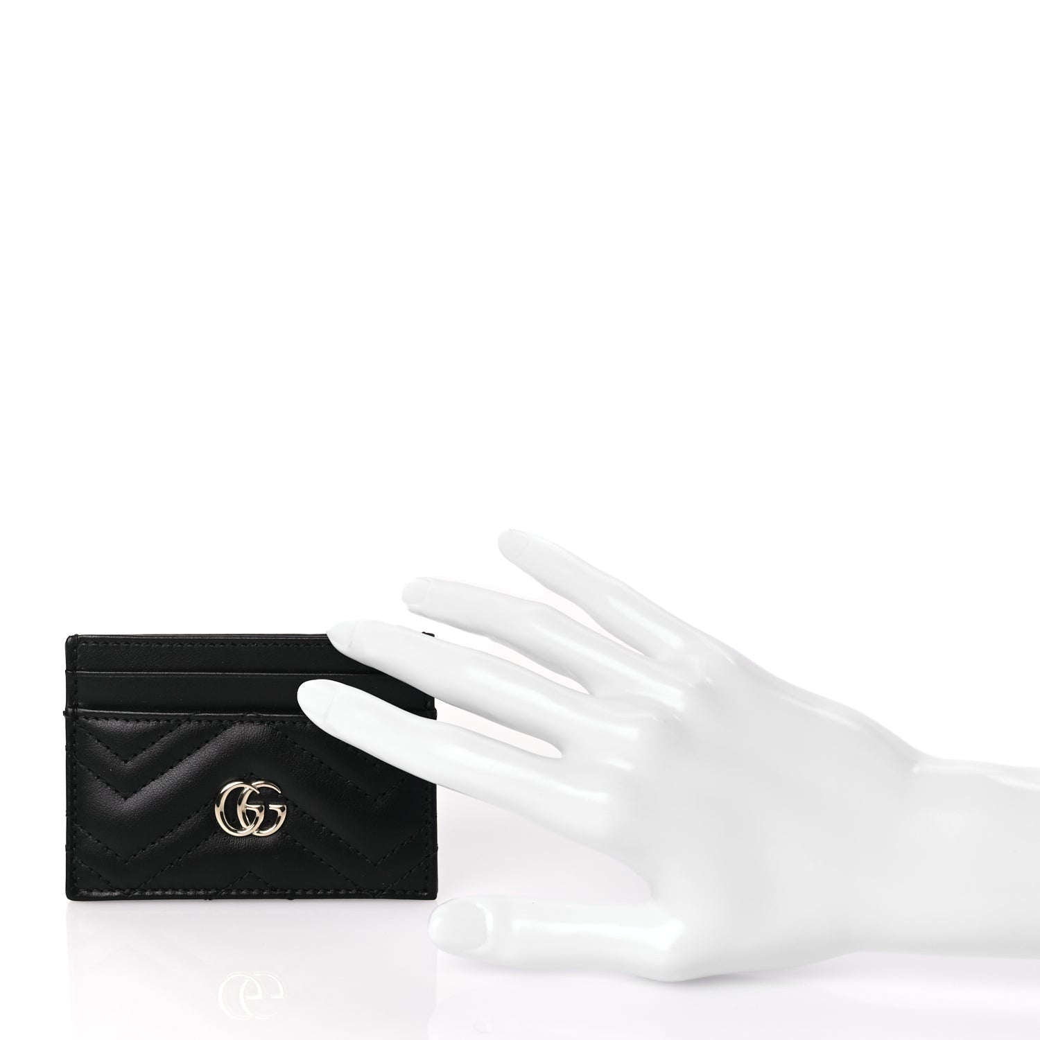 Gucci Calfskin Matelasse GG Marmont Card Holder Black 2 of 7