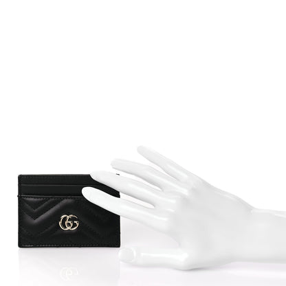 Gucci Calfskin Matelasse GG Marmont Card Holder Black 2 of 7