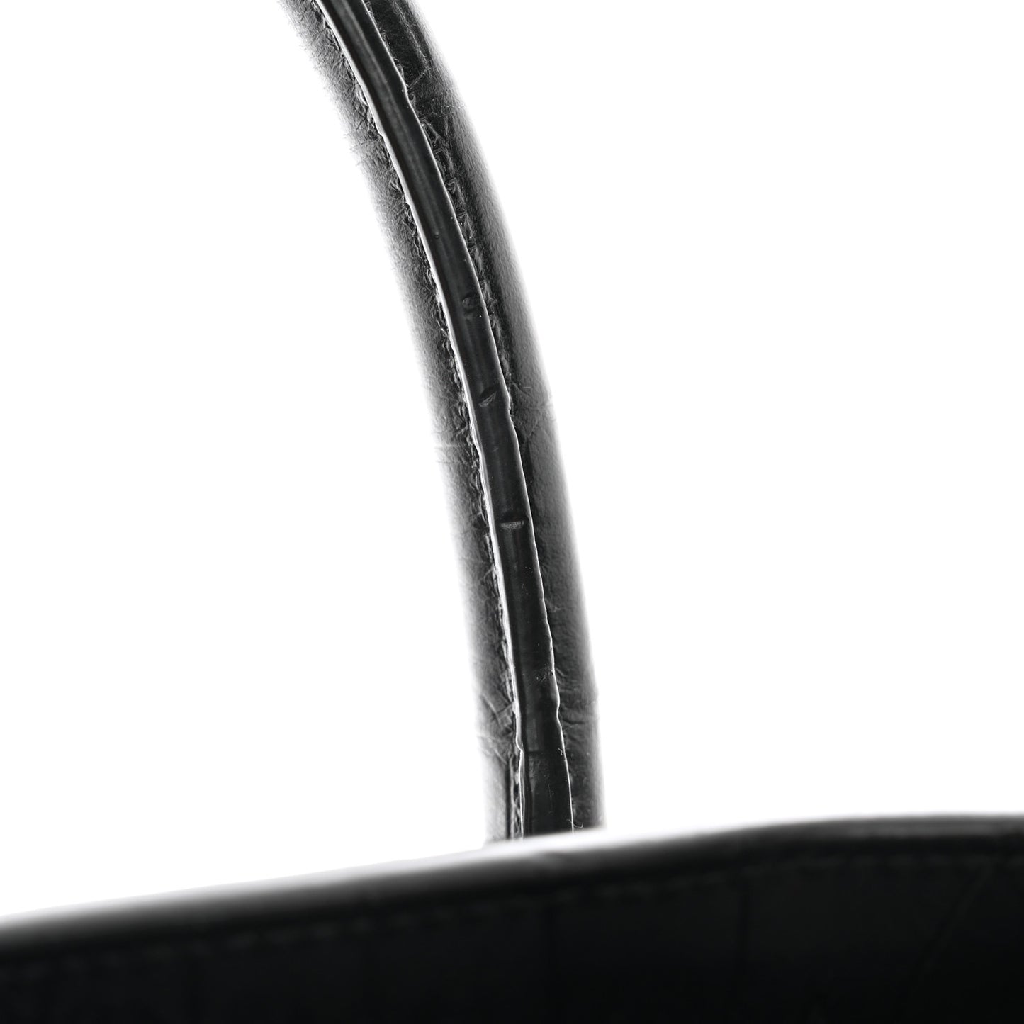 SAINT LAURENT Calfskin Crocodile Embossed Large Thin Sac De Jour Black