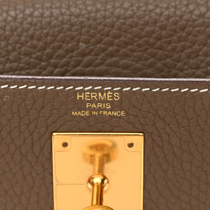 Hermes Taurillon Clemence Kelly Retourne 28 Etoupe 6 of 15