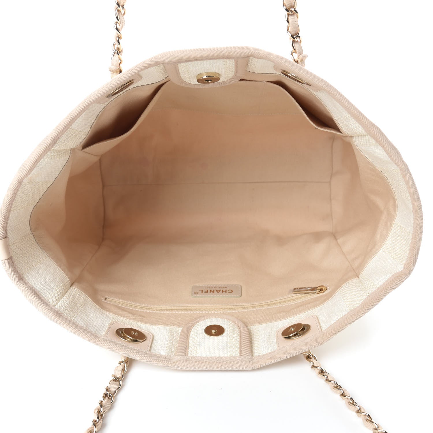 Chanel Straw Raffia Calfskin Striped Small Deauville Tote Beige 5 of 11