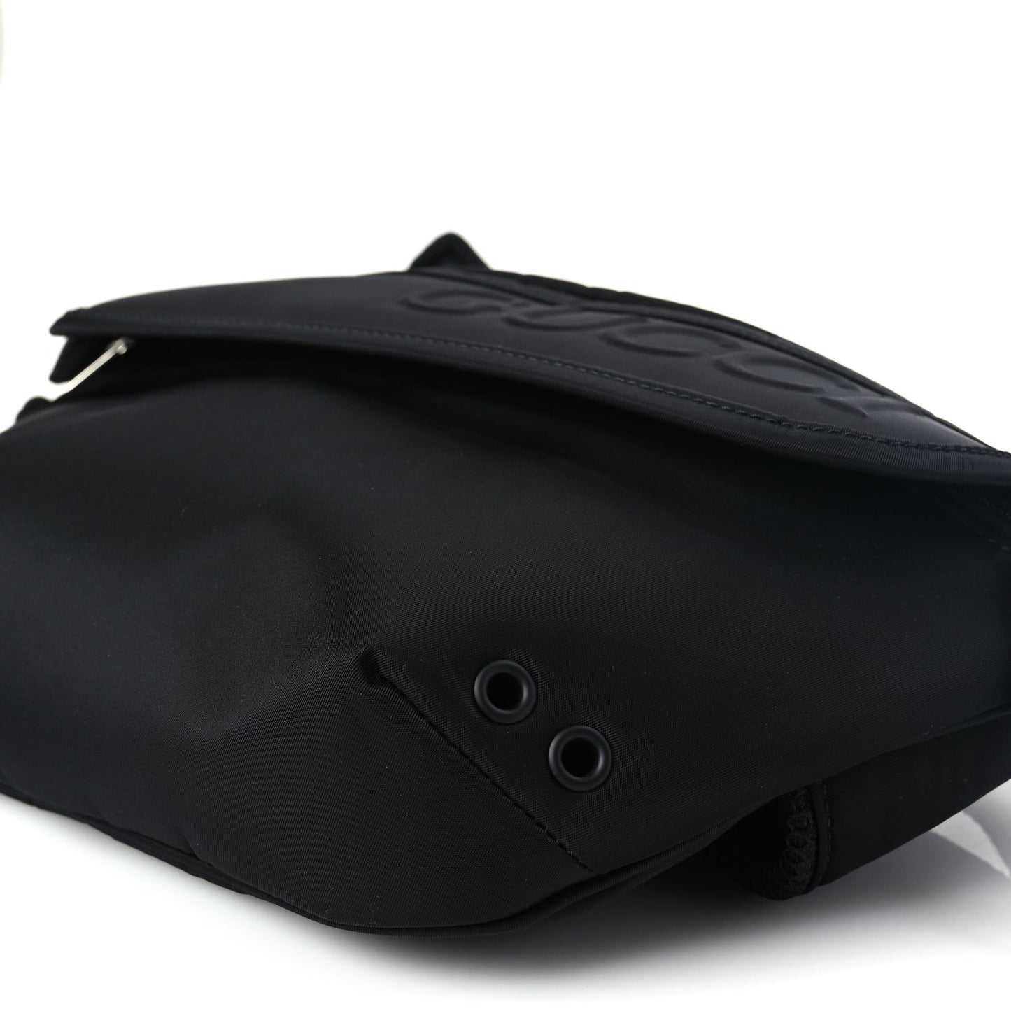 Nylon Large Logo Belt Bag Black