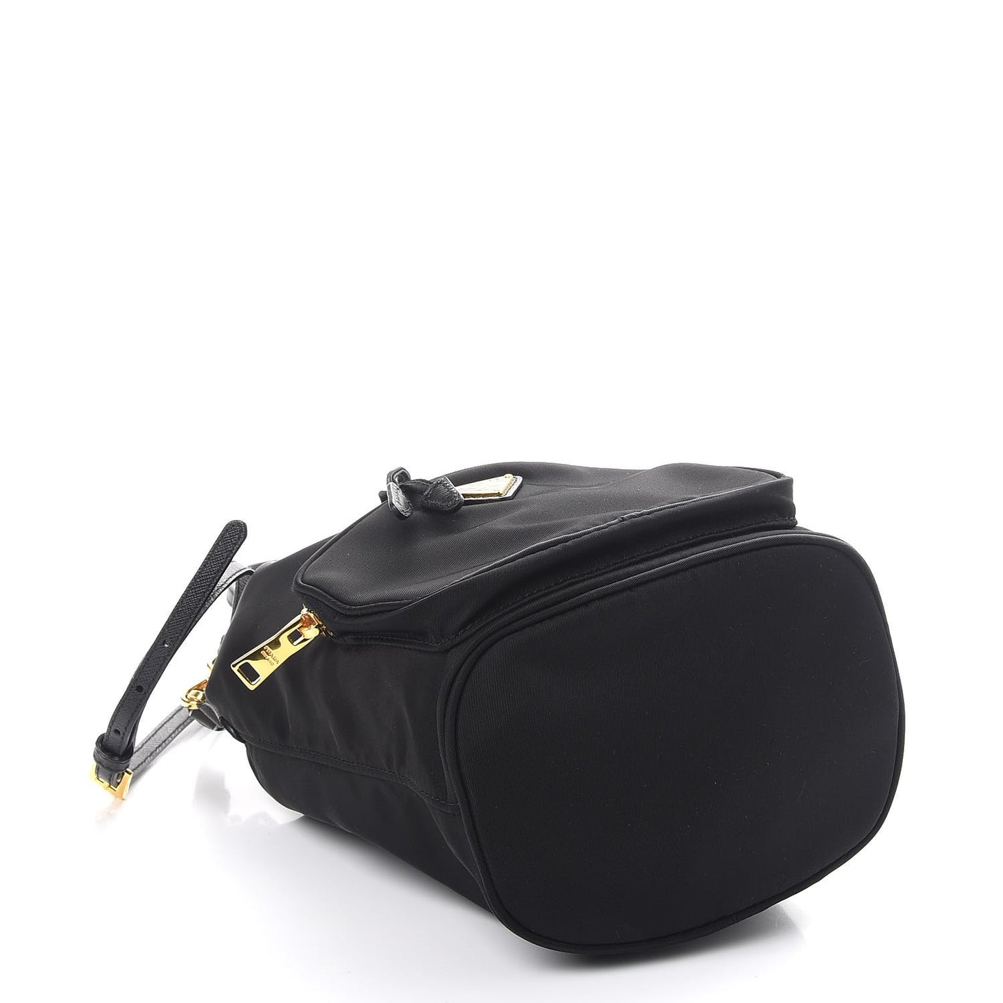 Saffiano Tessuto Nylon Mini Bucket Crossbody Bag Black