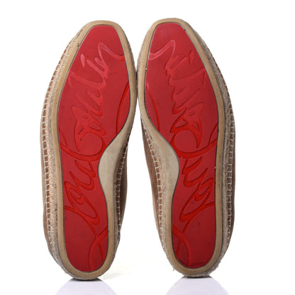 Christian Louboutin Calfskin Suede Mens Rivalion Flat Espadrilles 45 Brown 7 of 12