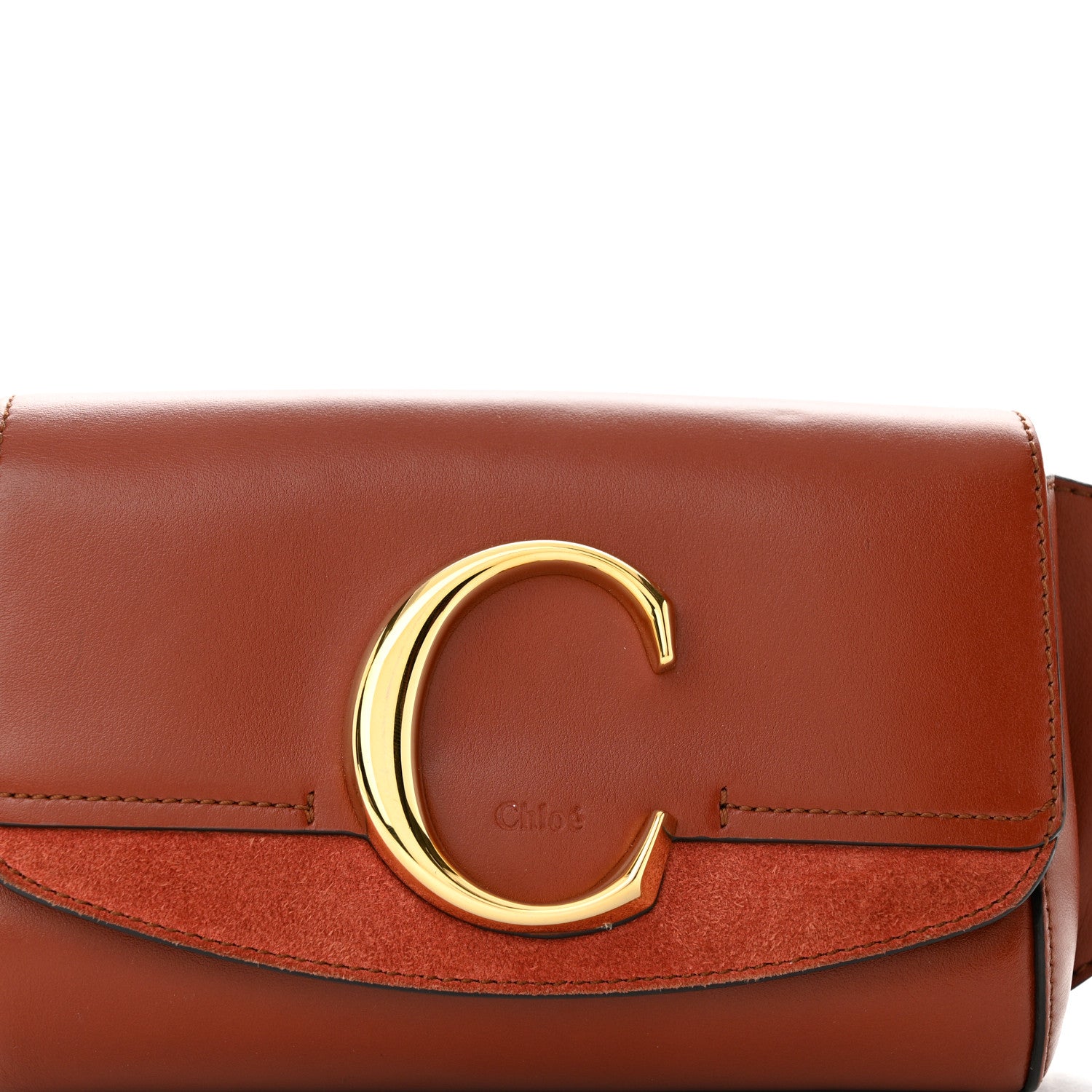 Chloe Calfskin Suede C Belt Bag Sepia Brown 8 of 12