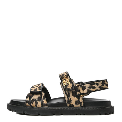 Christian Dior Technical Fabric Mizza Print DiorAct Sandals 41 Beige Multicolor 1 of 14