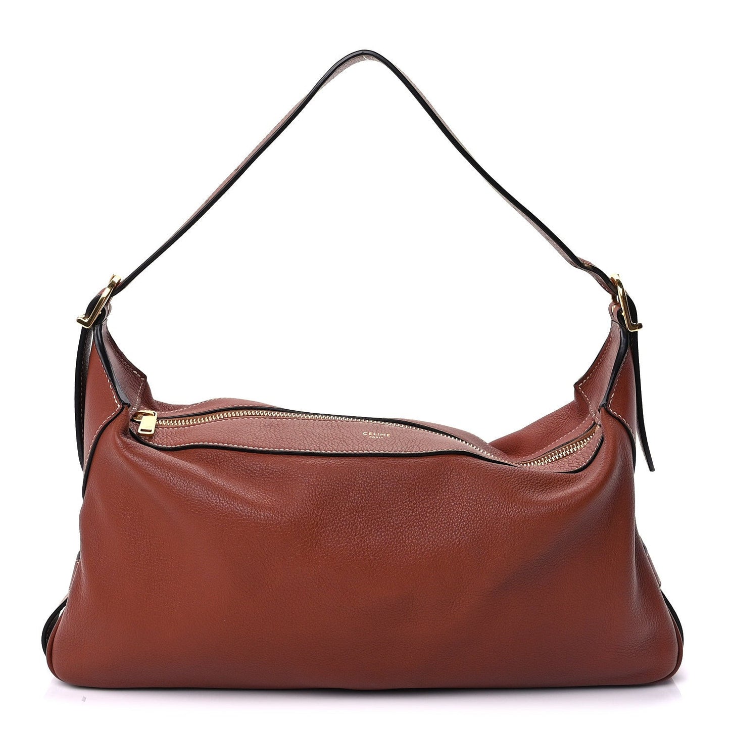 Supple Calfskin Medium Romy Shoulder Bag Tan