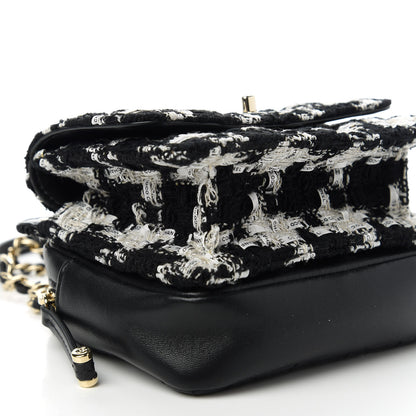 Chanel Tweed Lambskin Quilted Flap Black Ecru White 7 of 12