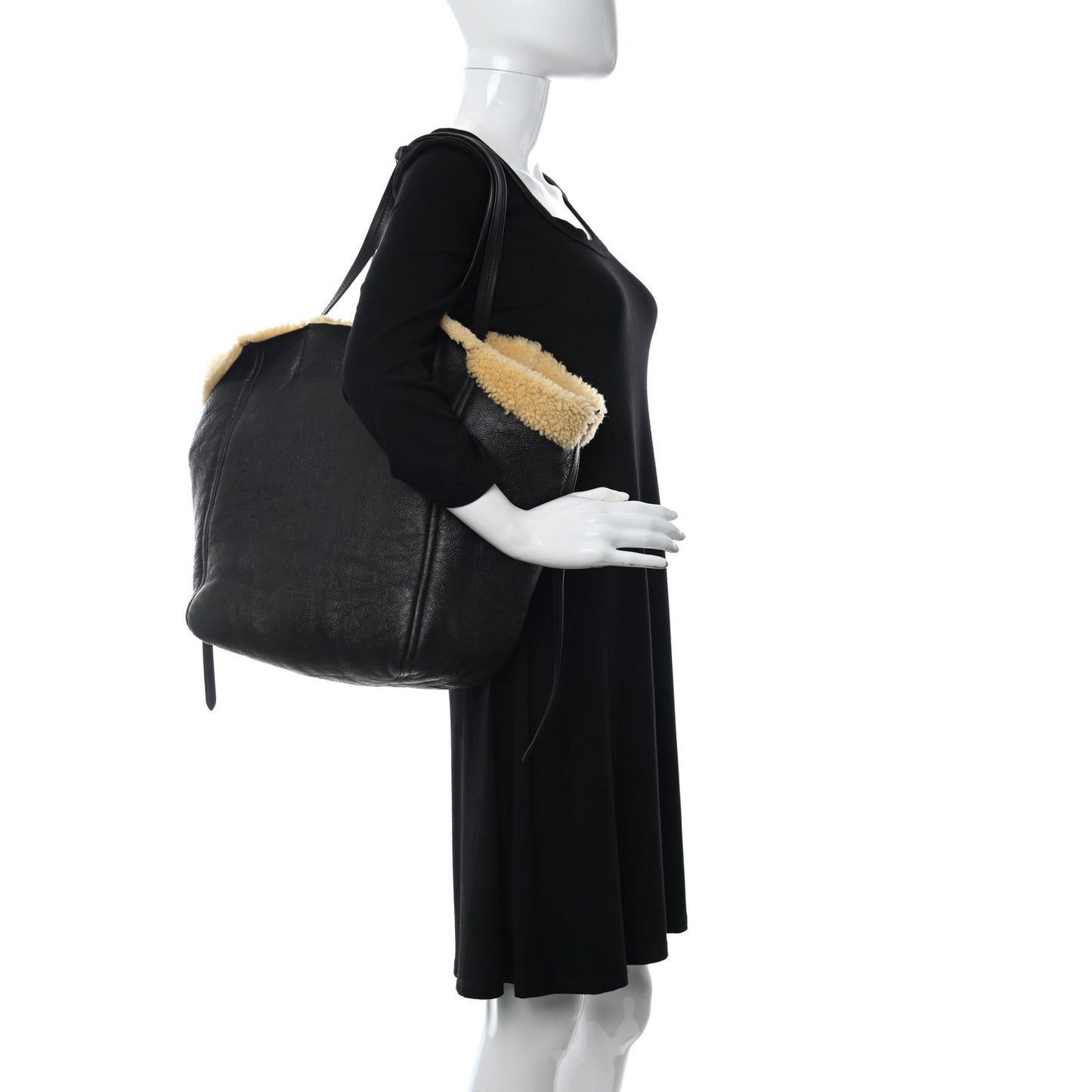 Calfskin Shearling Phantom Cabas Reversible Tote