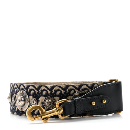 Christian Dior Oblique Studded Shoulder Strap Blue 1 of 6